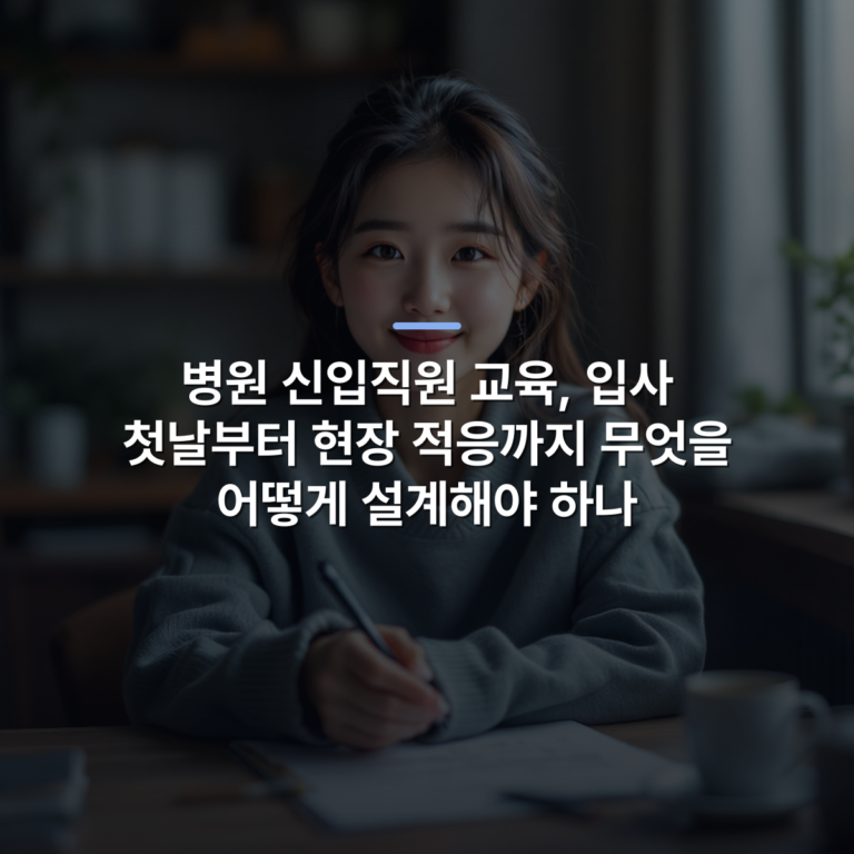 병원 신입직원 교육, 입사 첫날부터 현장 적응까지 무엇을 어떻게 설계해야 하나